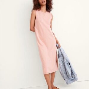 Madewell Organic Cotton Crewneck Tank Midi Dress Jersey Knit Casual Sz XS Soft